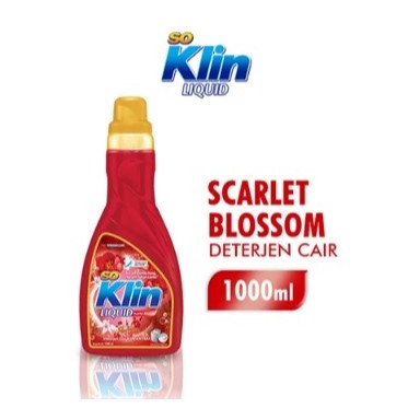 Soklin Deterjen Cair Perfume Merah Scarlet Blossom Botol 1000 ml