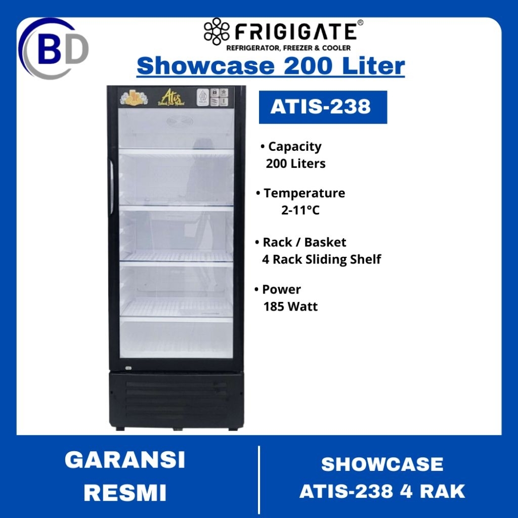 Showcase Frigigate Atis-238 4 Rak Display Cooler