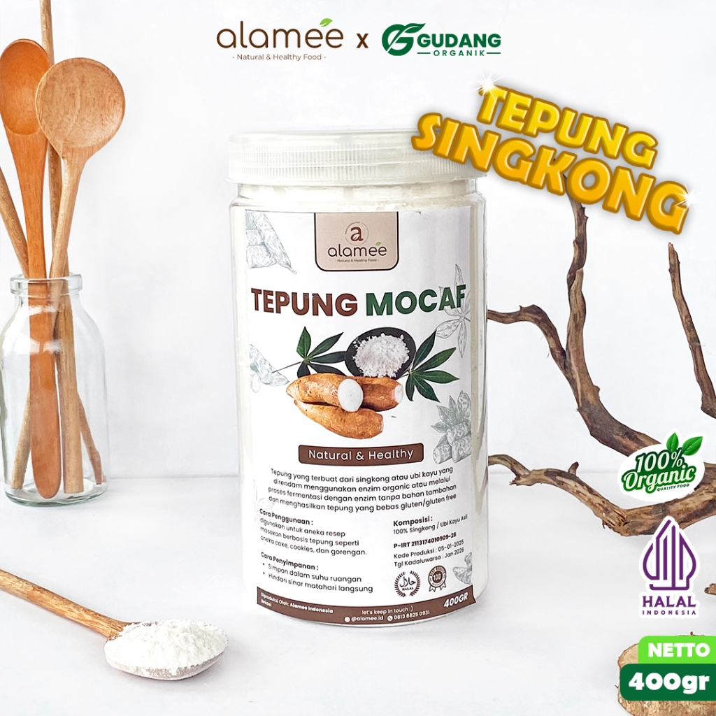 

ALAMEE Tepung Mocafine Gluten Free Tepung Singkong Sehat Rendah Gula High Fiber 400gr