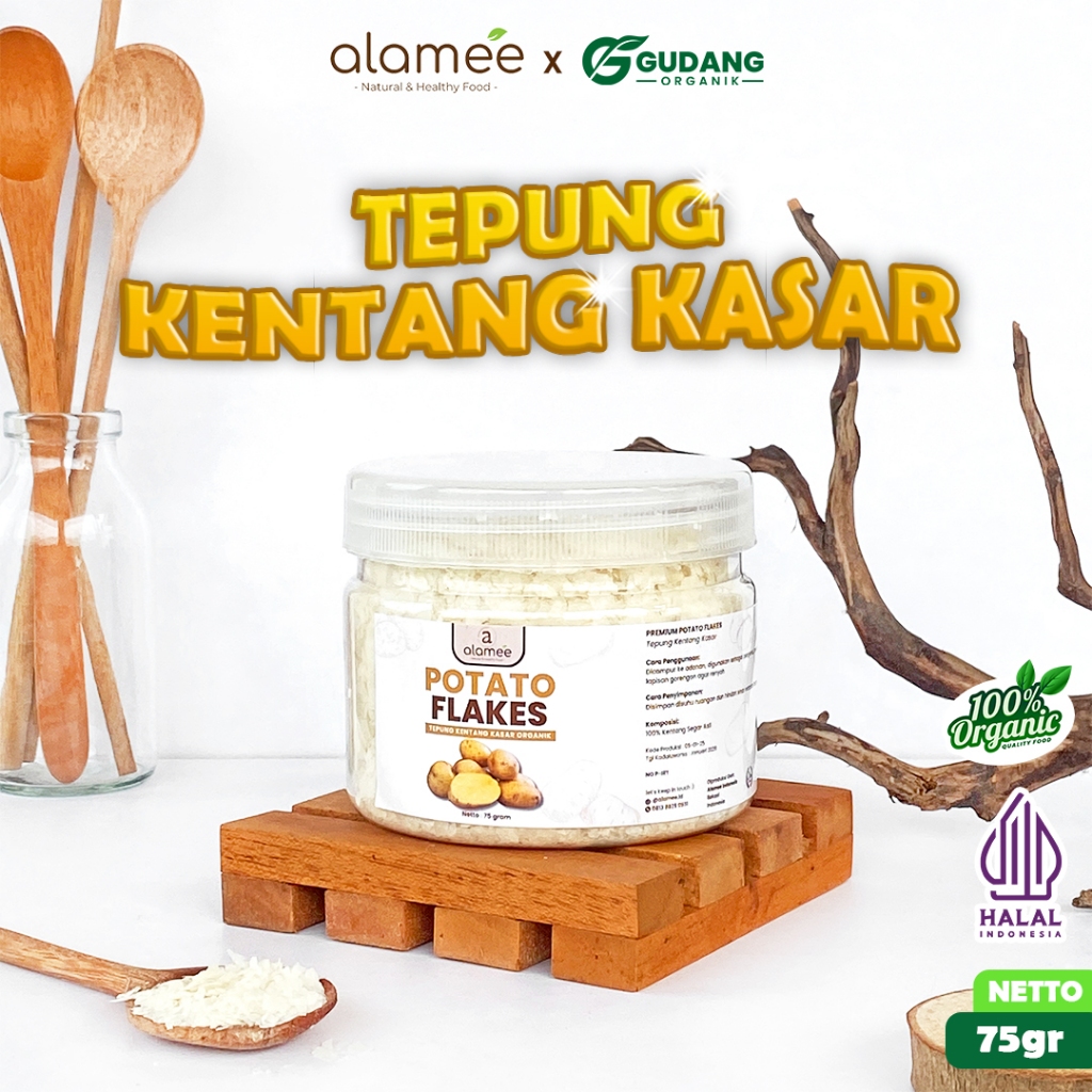 

ALAMEE Tepung Kentang Serpih Potato Flakes Premium Tepung Kentang Kasar PREMIUM 75gr