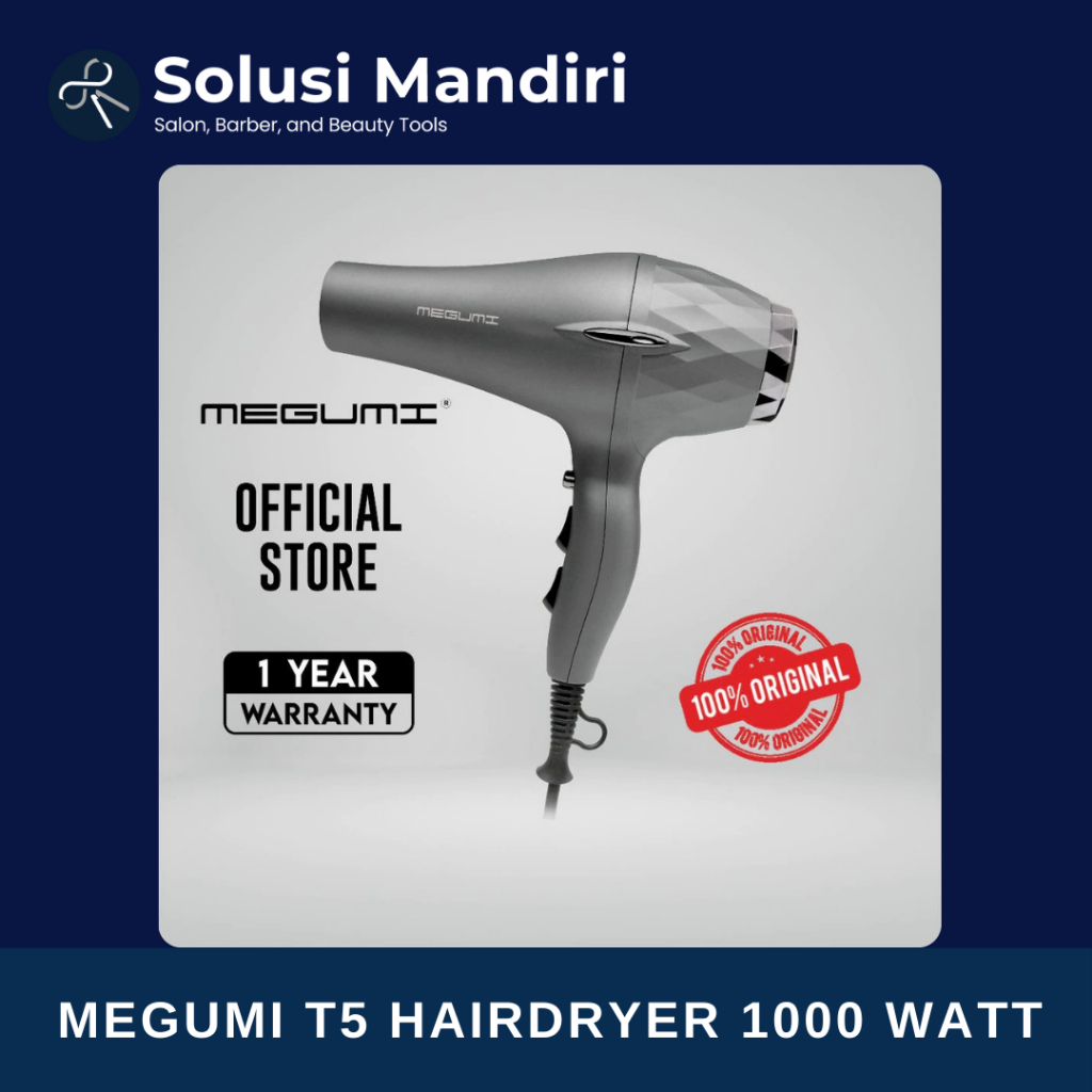Megumi T5 Hairdryer 1000 watt - Pengering Rambut/Alat Salon & Barber