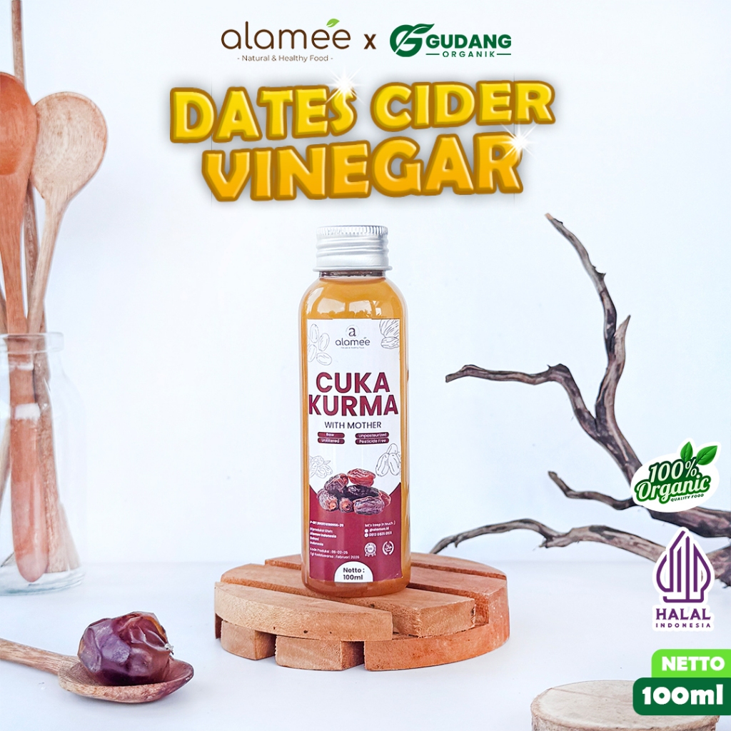 

ALAMEE Cuka Kurma With Mother Original Dates Cider Vinegar Fermentasi Probiotik Herbal 100ml