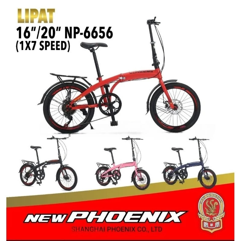 Sepeda Lipat New Phoenix NP-6656 20 Inch