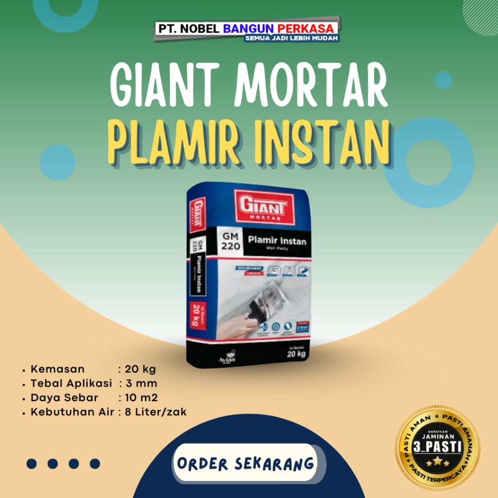 Semen Mortar "Giant Mortar Plamir Instan GM 20kg & 5kg GM 220"