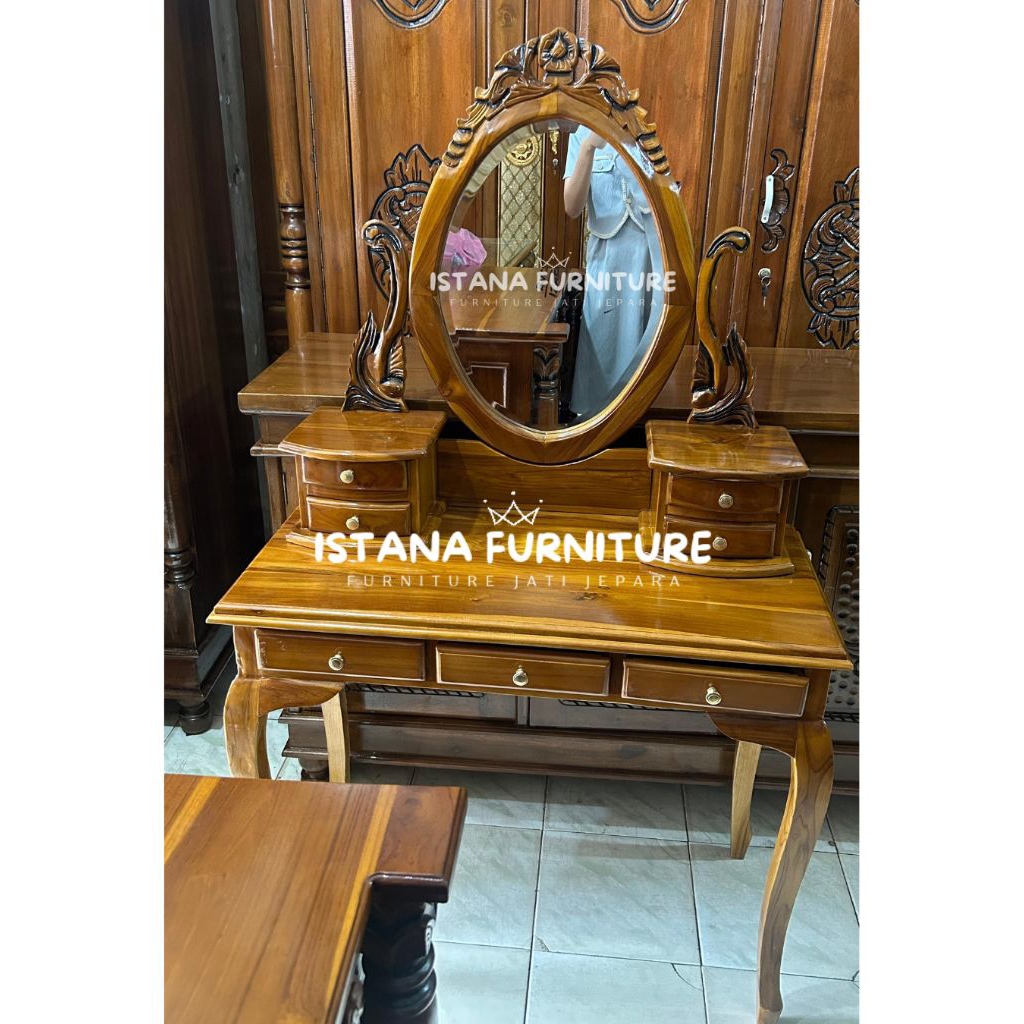 meja rias jati minimalis / tolet jati