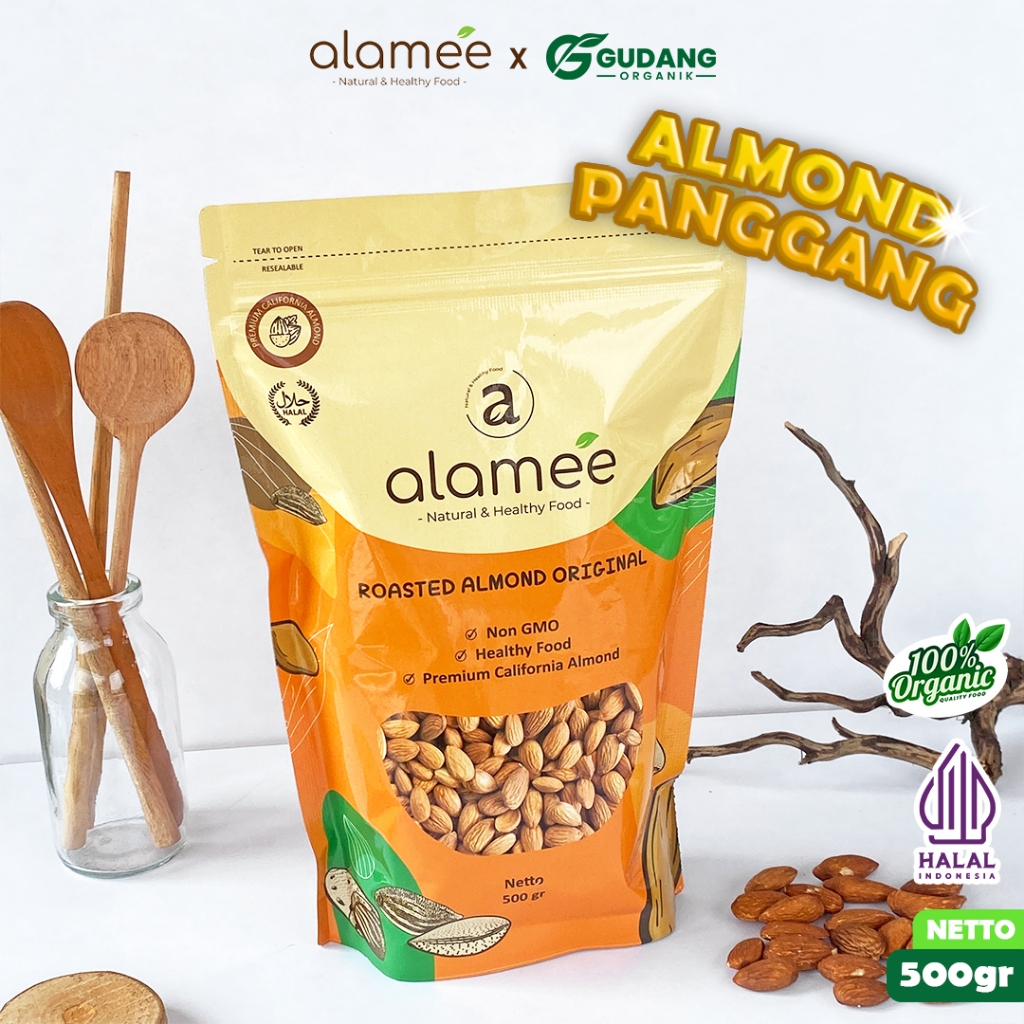 

ALAMEE Kacang Almond Panggang Kupas Tawar Almond Roasted 500gr