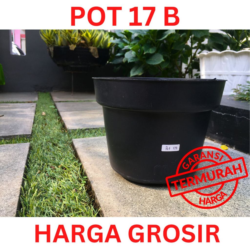 HARGA GROSIR Pot Bunga Murah/ Pot Tanaman / Pot Plastik hitam uk 17 Besar JAMINAN TERMURAH