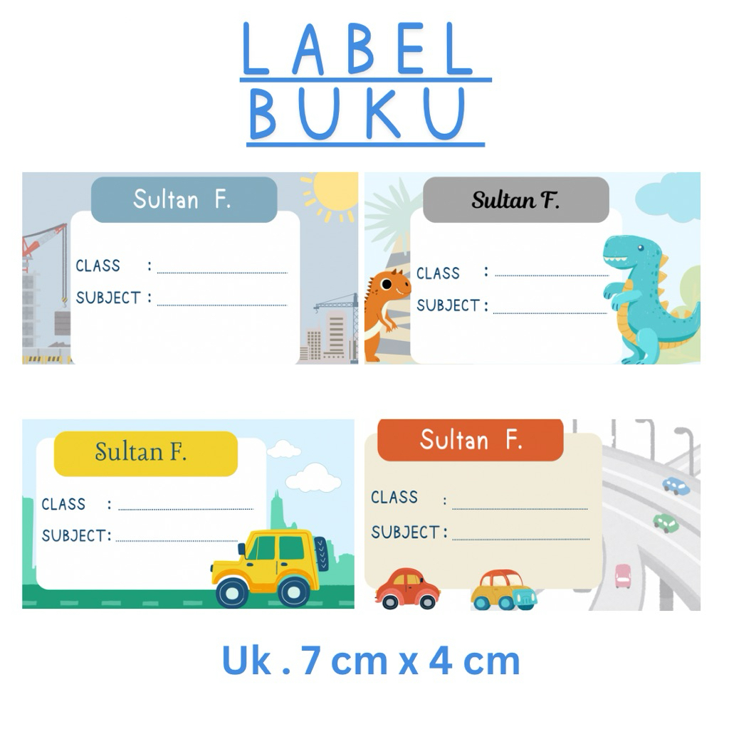 

Label Buku Waterproof 7cmx4cm Isi 30 pcs