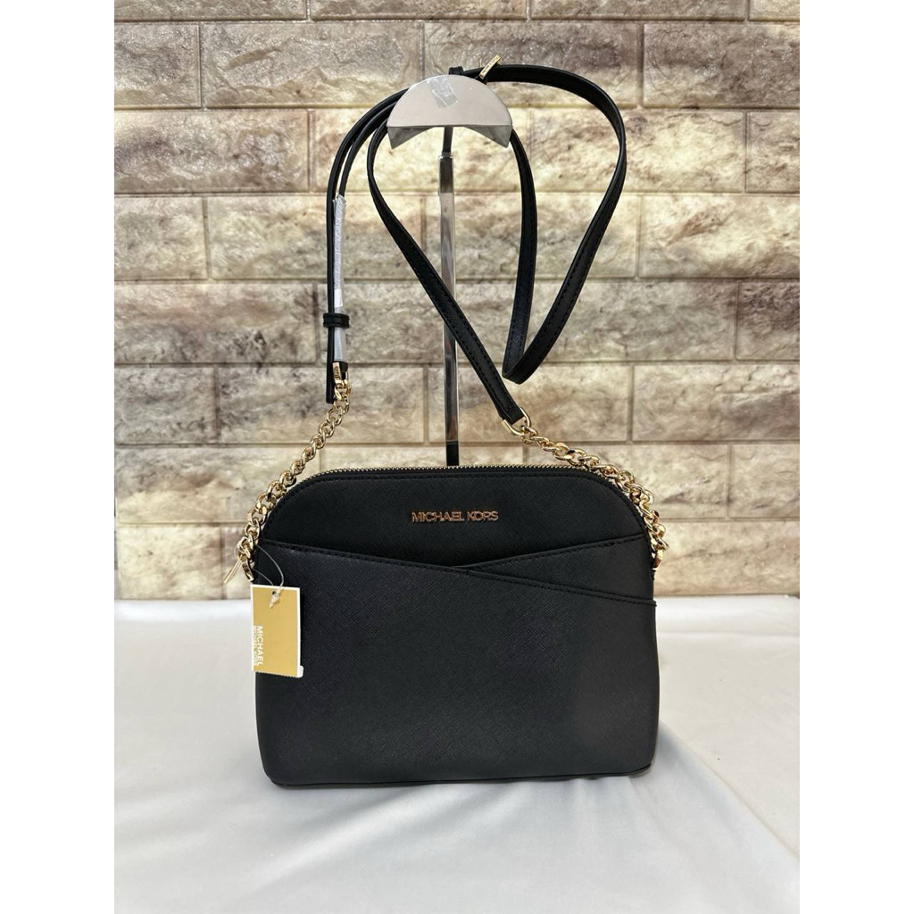 Tas Wanita MK Jet Set  MD Dome CB Leather Black