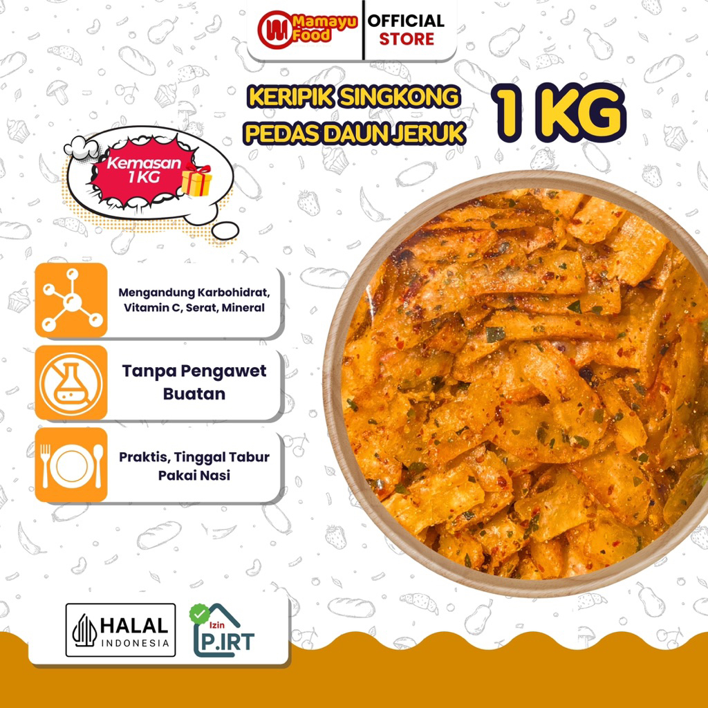 

Mamayufood - Keripik Singkong Pedas Daun Jeruk 1 KG