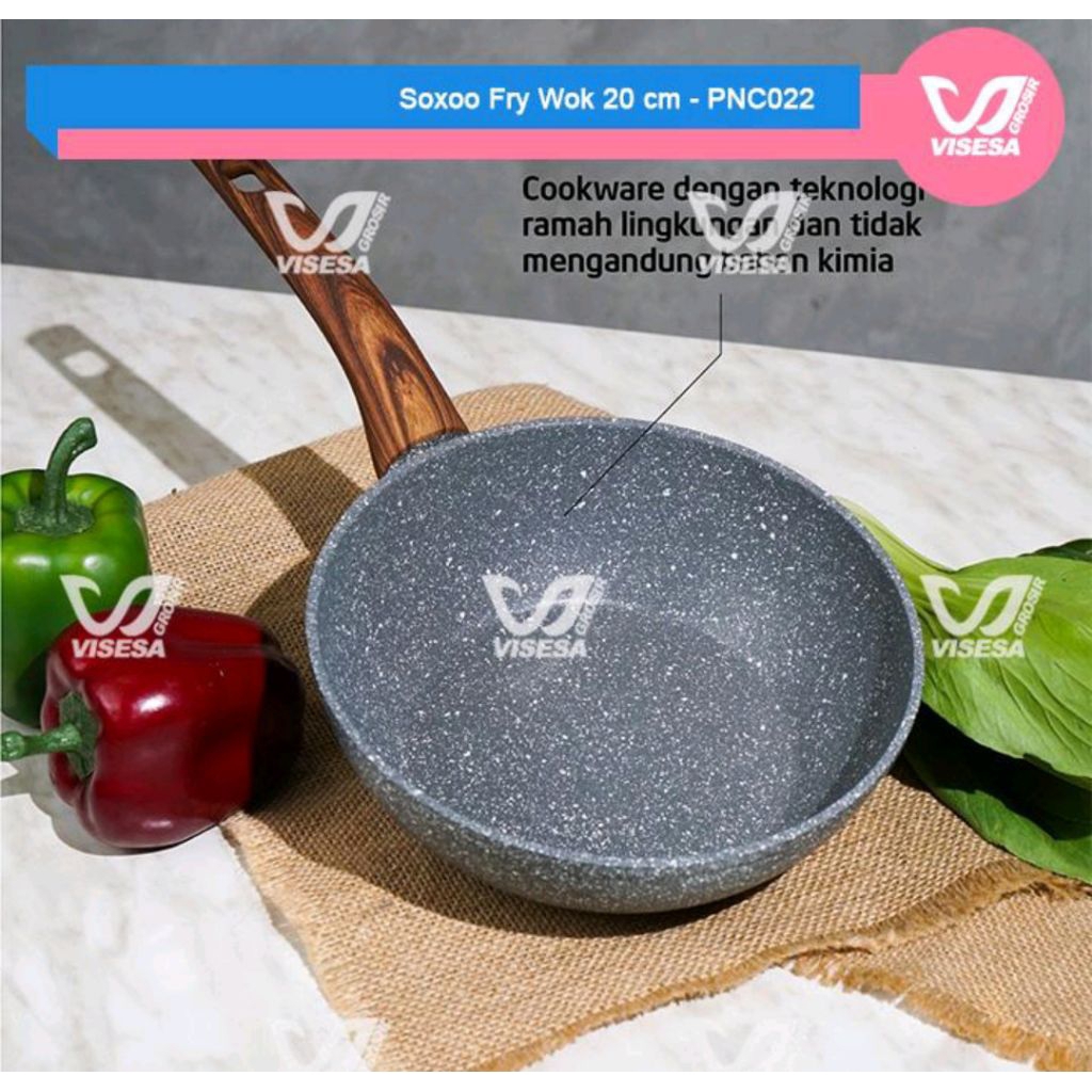 Wajan Panci Cyprus Wok Marble Series Premium