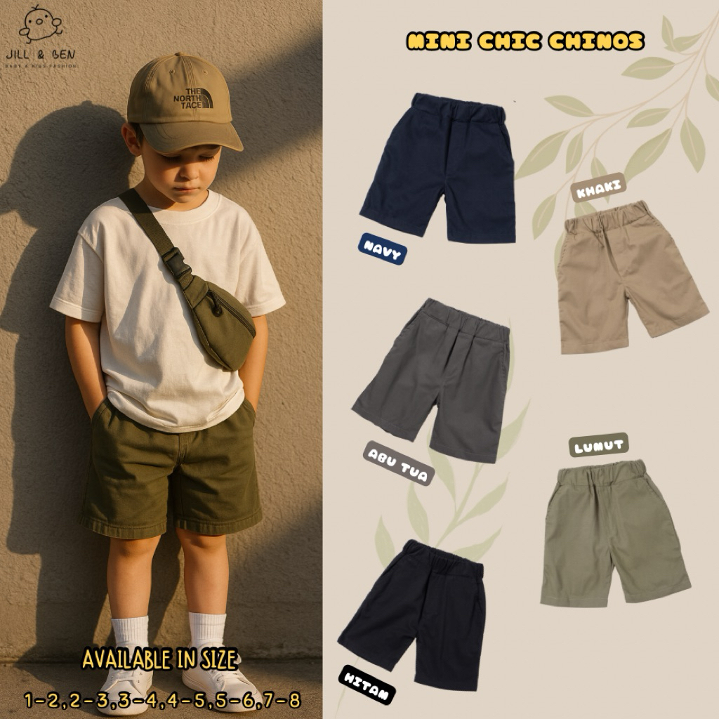 Celana Pendek Anak / Chinos Pendek Anak / Celana Pendek Chinos / Chinos Anak / Celana Santai Anak / 