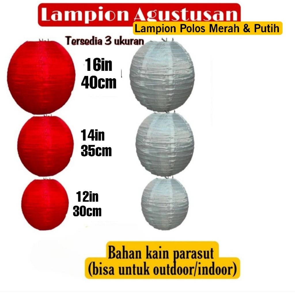 Lampion polos Merah putih lampion 17 Agustus