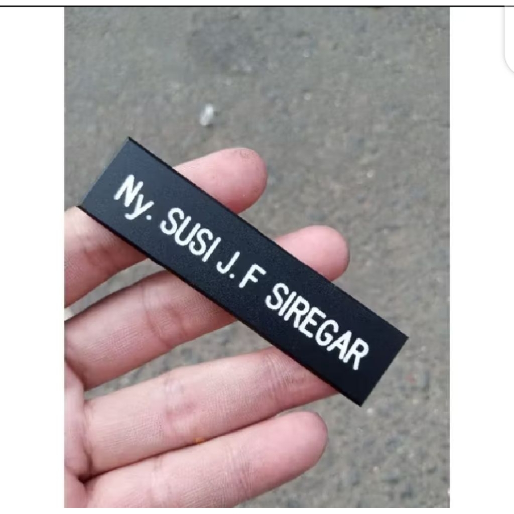 

Nametag Persit hitam full 2x8cm (instan) sesuai mupus font arial
