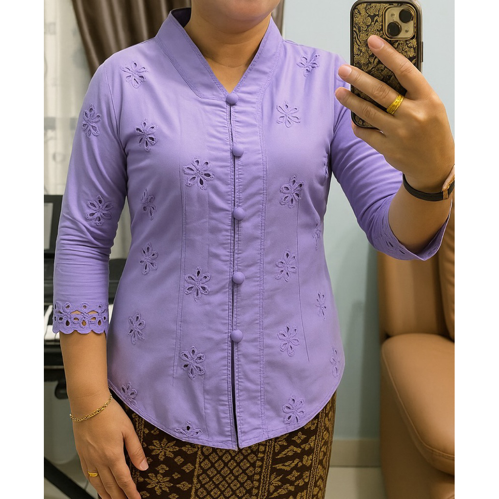 Blus Kartini Terbaru, Katun bolong mewah kancing depan