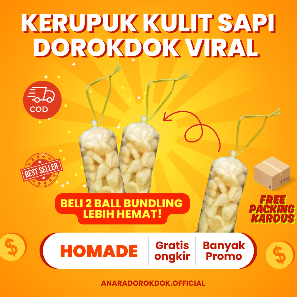 

KERUPUK KULIT SAPI DOROKDOK RAMBAK ASLI HALAL MURAH ENAK ORIGINAL