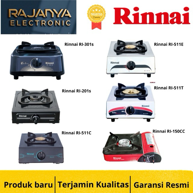 KOMPOR GAS RINNAI 1 TUNGKU STAINLESS STEEL/CEFLON