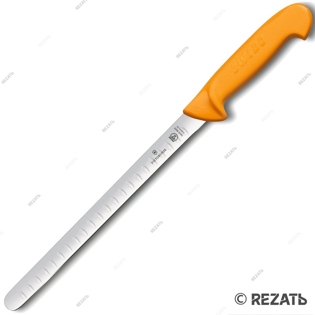 Victorinox Swibo Salmon Knife 5.8444.25 Pisau dapur untuk mengiris tipis 25 cm, Baja X50CrMoV15, Ori
