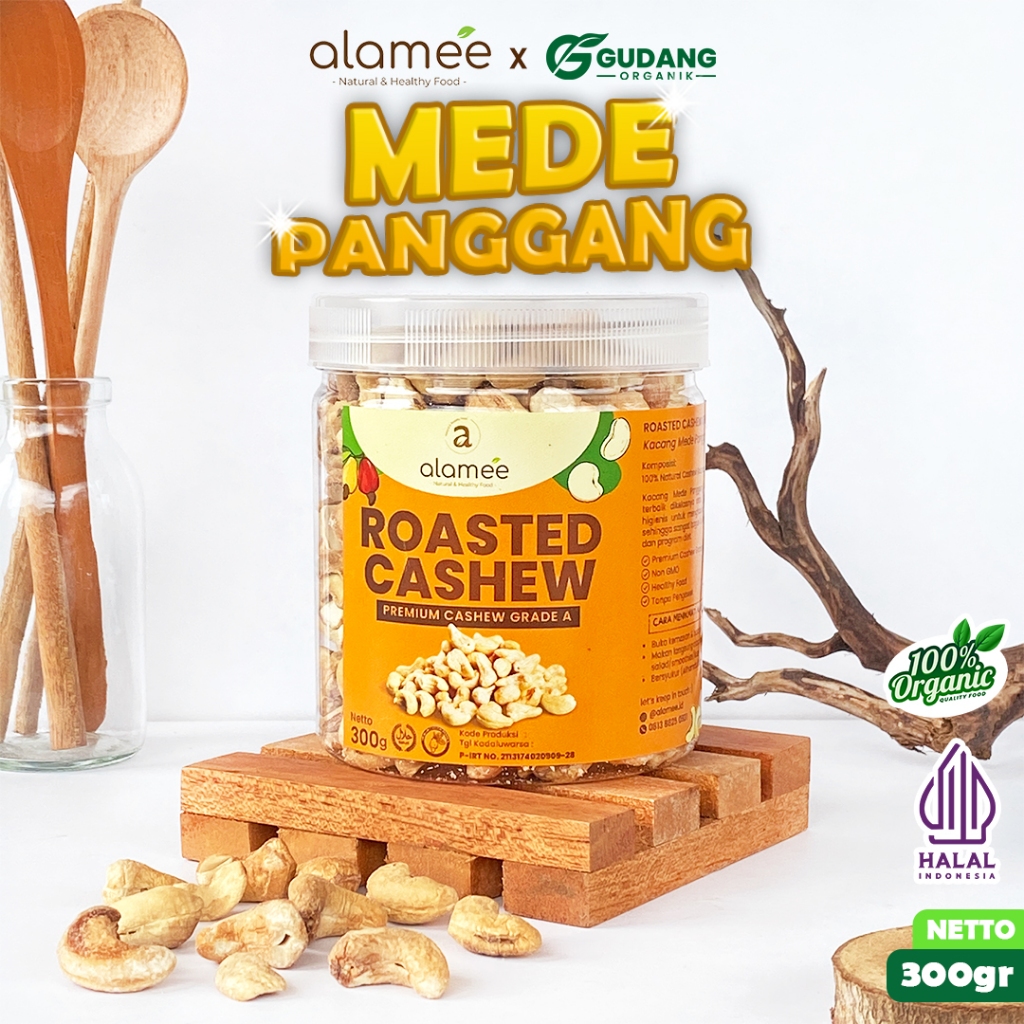 

ALAMEE Kacang Mede Panggang Roasted Cashew Nuts Mete Mente Oven Pure Original Sehat 300gr