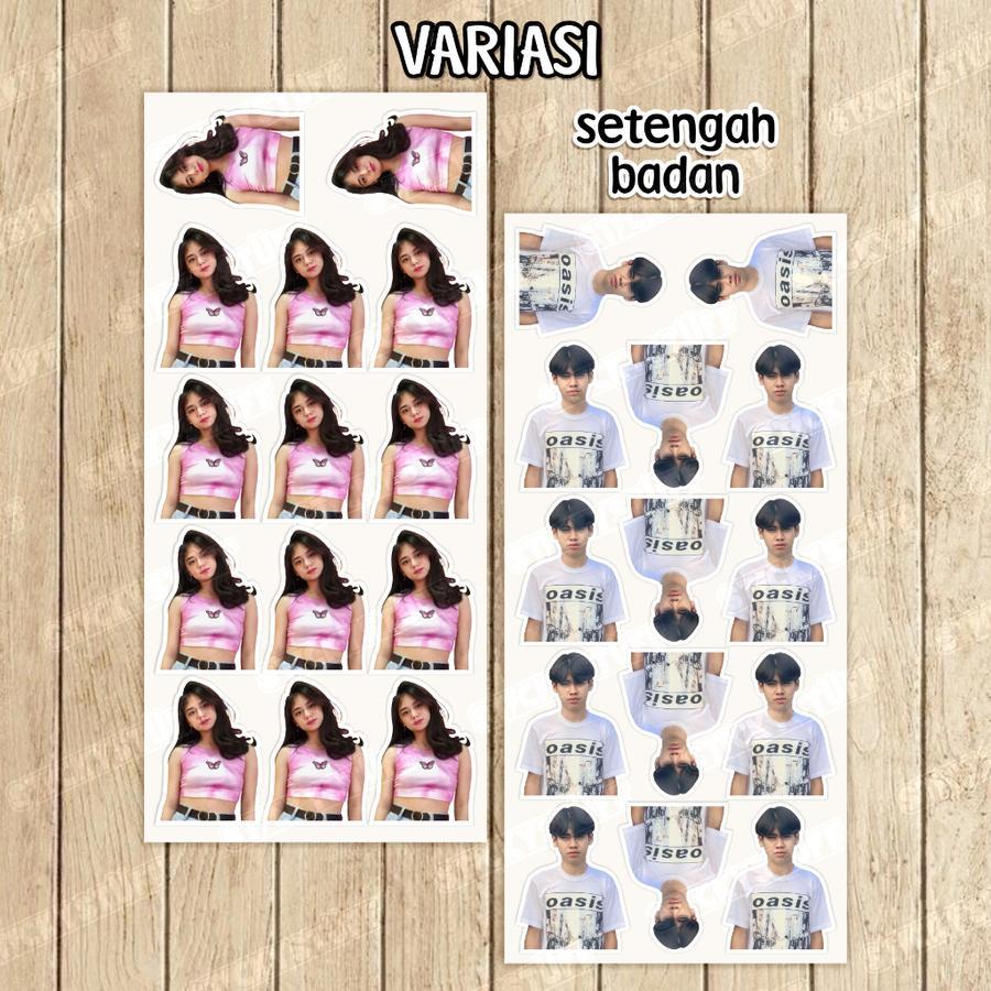 

Stiker Foto Wajah Mini Stiker 1 Set Isi 18 Pcs Stiker Custom Small Face Photo Sticker