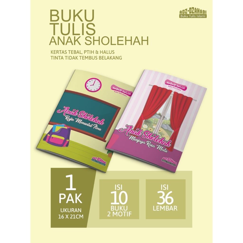 

Buku Tulis Islami Adz Dzahabi 38 Lembar Anak Sholehah
