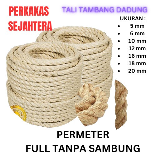 Tali Tambang Goni / Dadung / Tali Kapal - 30MM Merk Gurita Per Meter