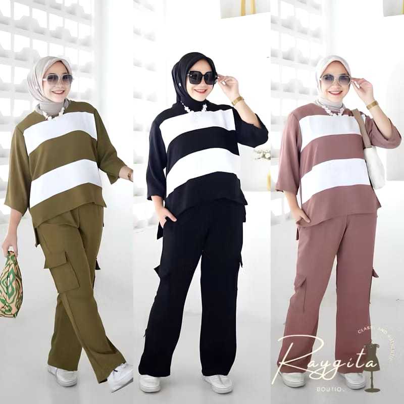 Baju Setelan Cargo Wanita Kekinian / Setelan Blaster Cargo Wanita