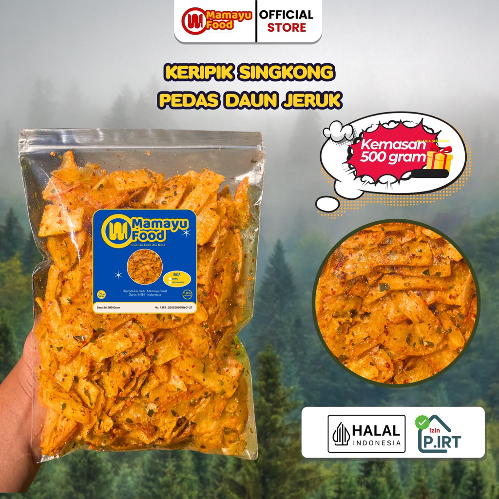 

Mamayufood - Keripik Singkong Pedas Daun Jeruk 500 Gram
