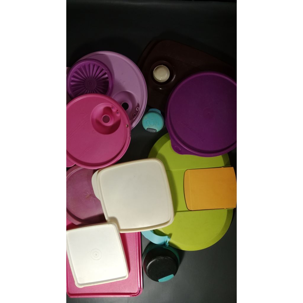 Tutup Tupperware PL tuppy Preloved pertutupan BYO twingkle bowl kue bolu CAB CWL Botol bapak Botol 7