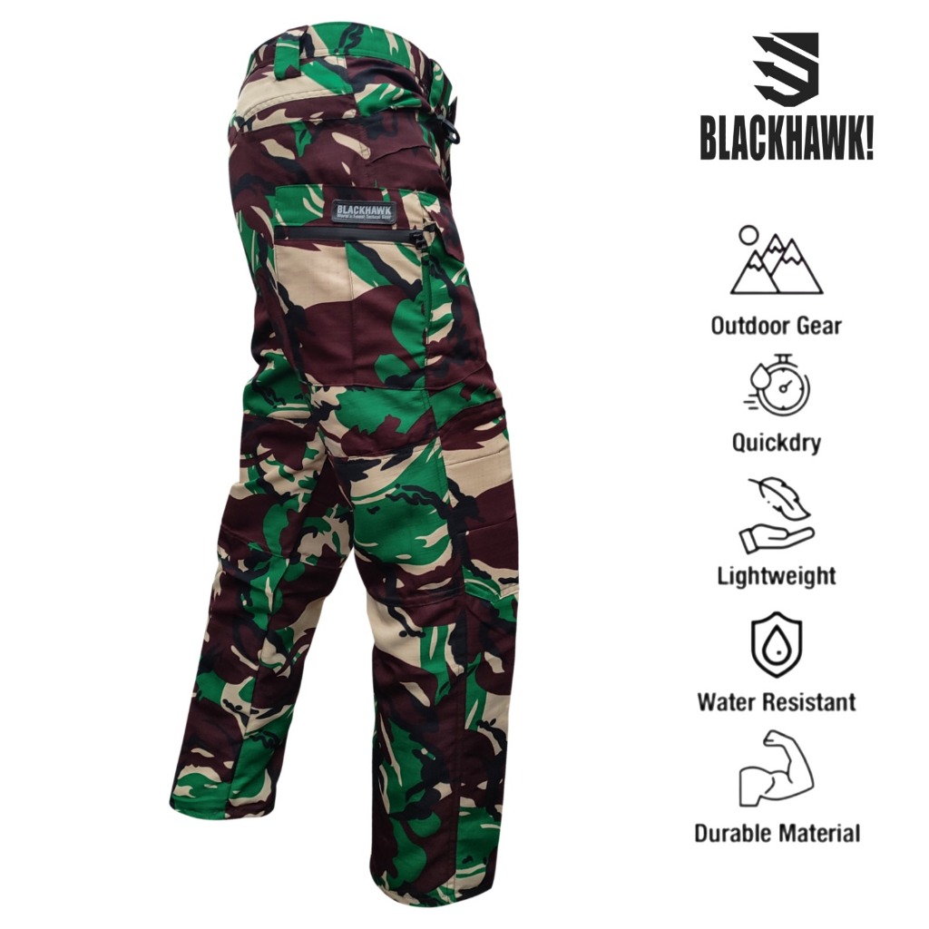 BLACKHAWK Celana Tactical Loreng Manvinas TNI Universal - Bahan Balotelli Quick Dry & Resleting Wate