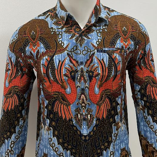 (SALE) Batik Bali Lestari Kemeja Pria Lengan Panjang Slimfit