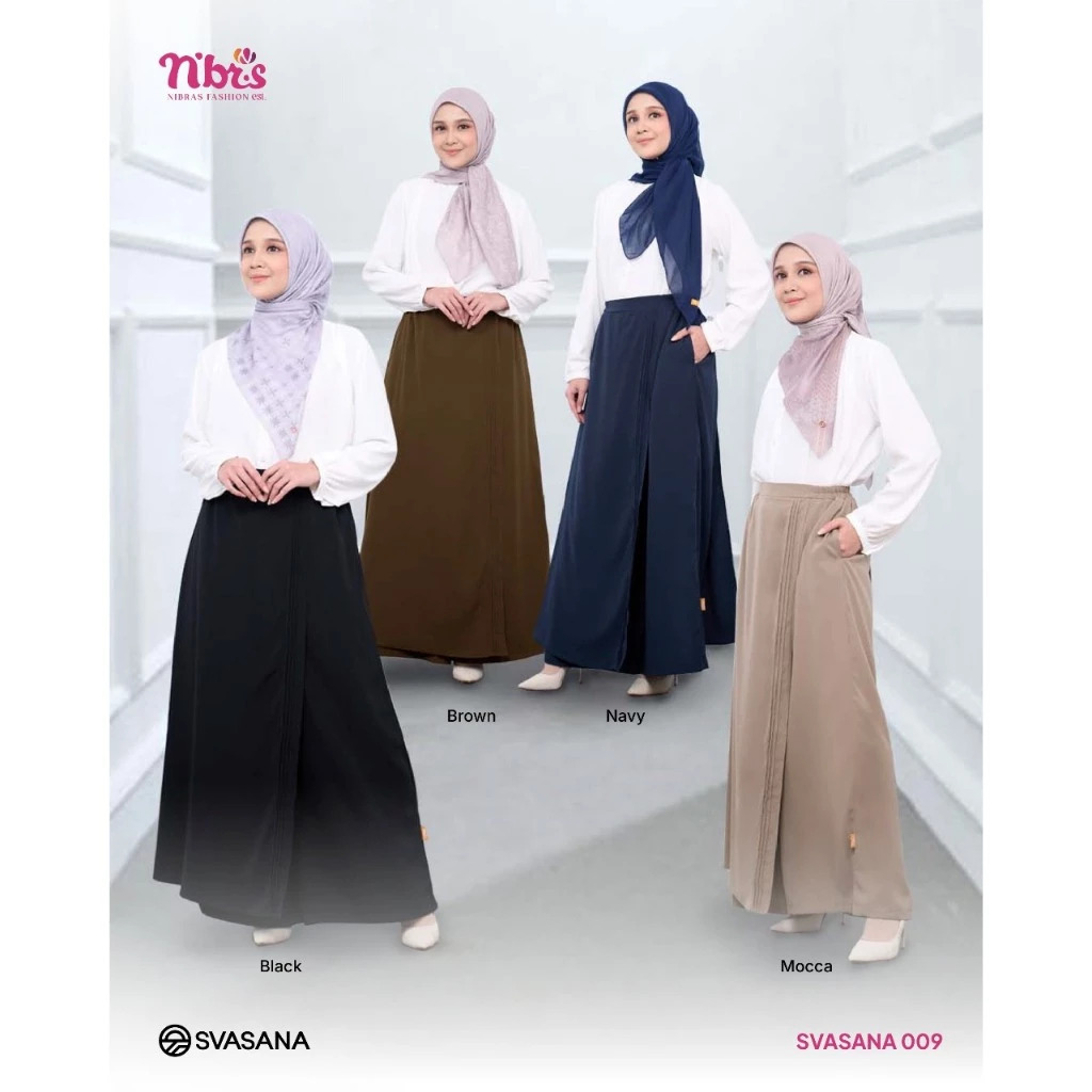 ROK CELANA NIBRAS SVASANA 009 TERBARU. rok hitam, rok coklat, rok mocca, rok navy, roko warna hitam,