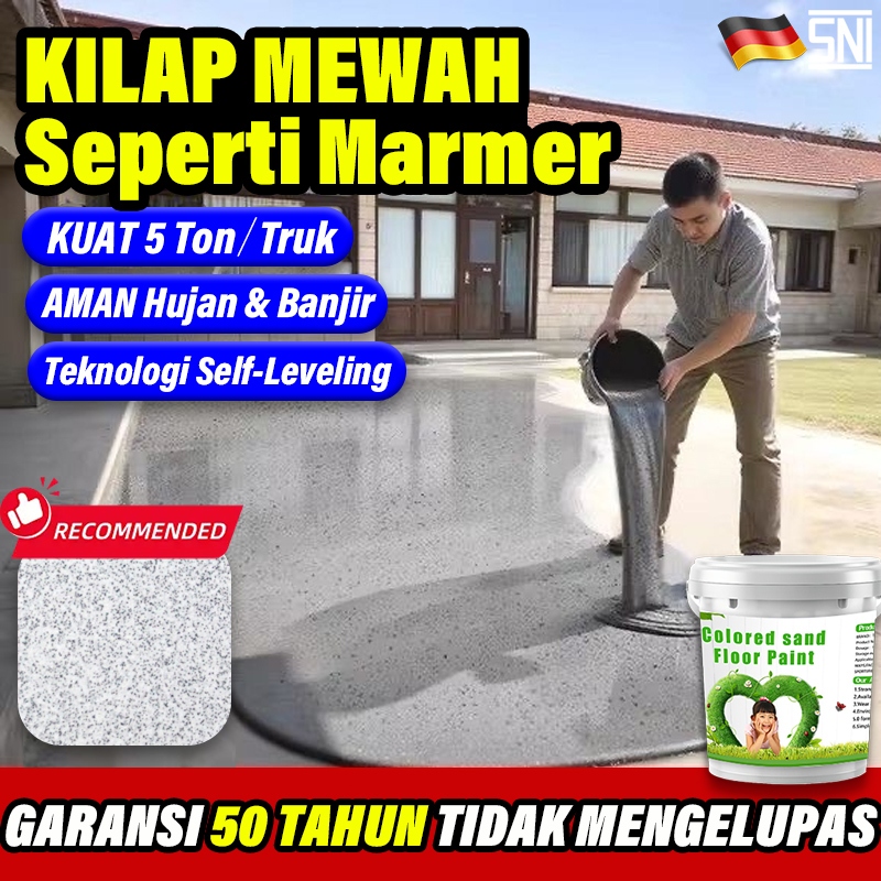 Cat Epoxy Lantai Berpasir Warna-Warni | Anti Slip | Tahan Air | Kuat & Awet | Untuk Teras, Garasi, D