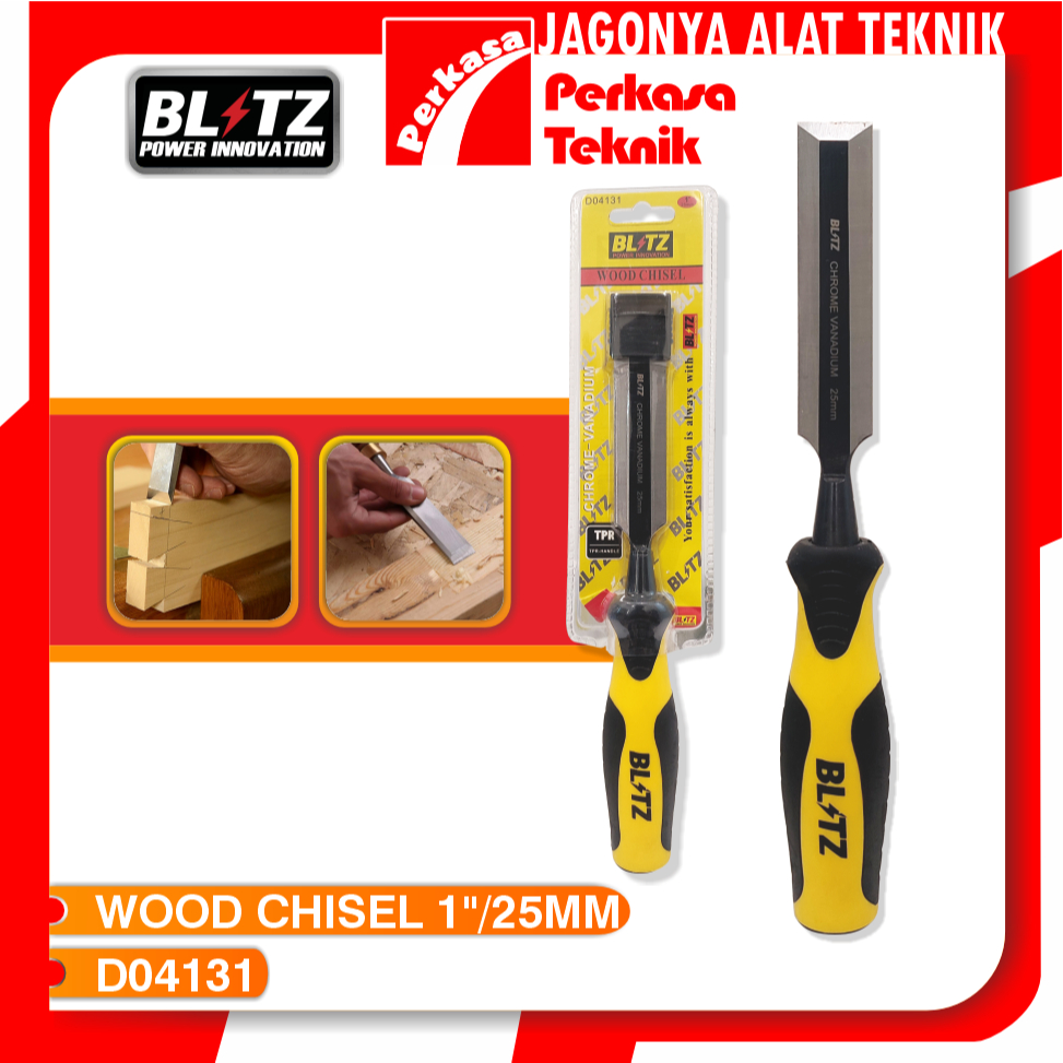 Tatah Kayu 1" Pahat Kayu Gagang Fiber CRV BLITZ 1 Inch Wood Chisel