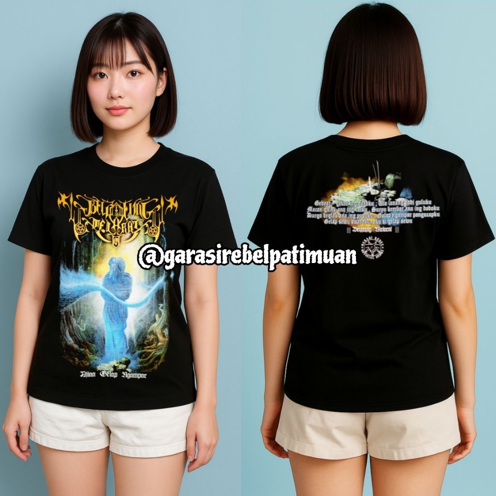 Tshirt Belatung Melarat Ajian Gelap Ngampar Black Metal X Garasi Rebel Distro Baju Metal Kasual Orig