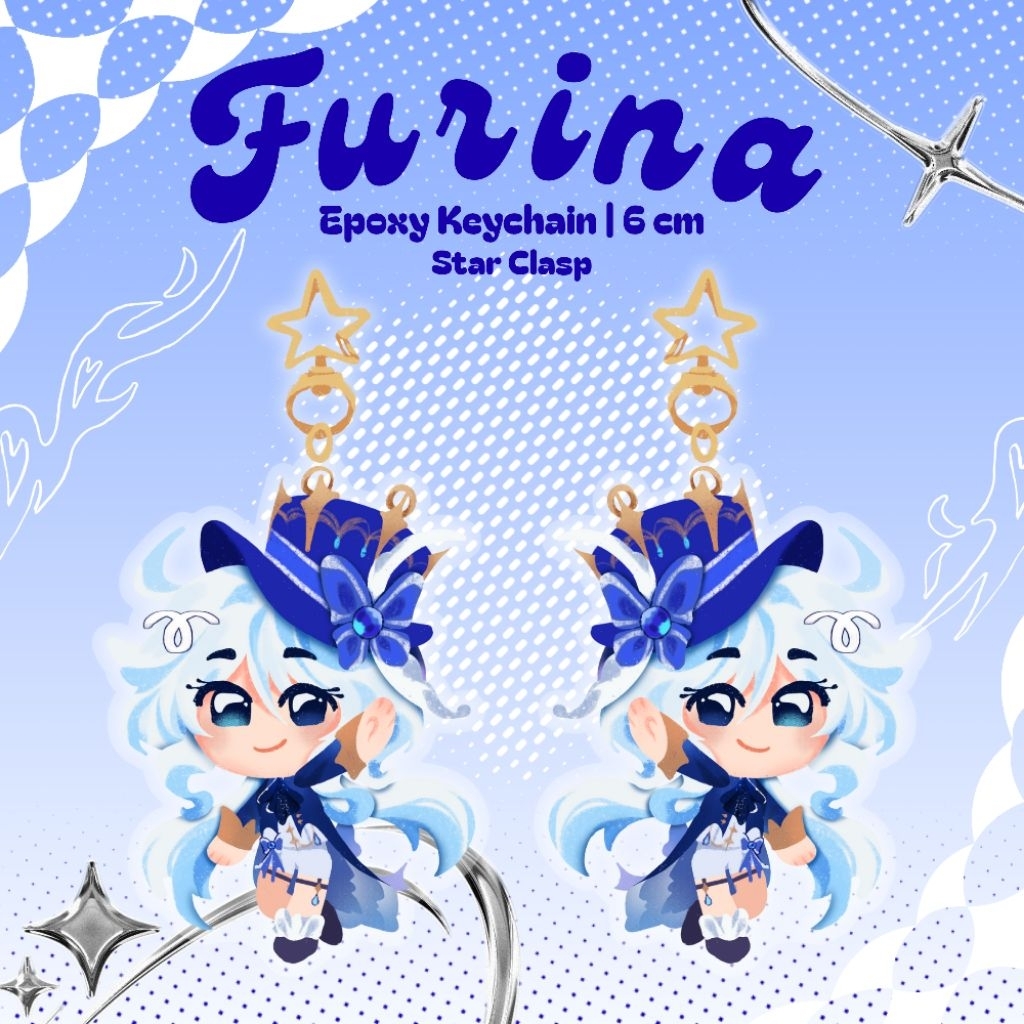 Genshin Impact : Furina Epoxy Keychain | Xueyya's Merch