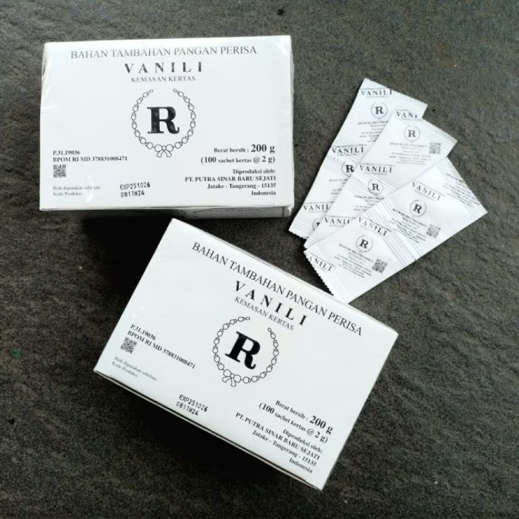 

Vanili Bubuk Sachet ( 100 Sachet ) Bahan Kue