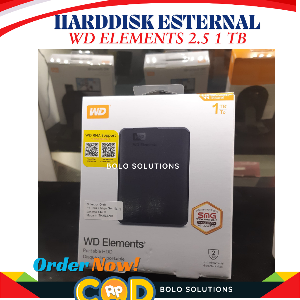 Wd Hdd Hardisk External Elements 1Tb