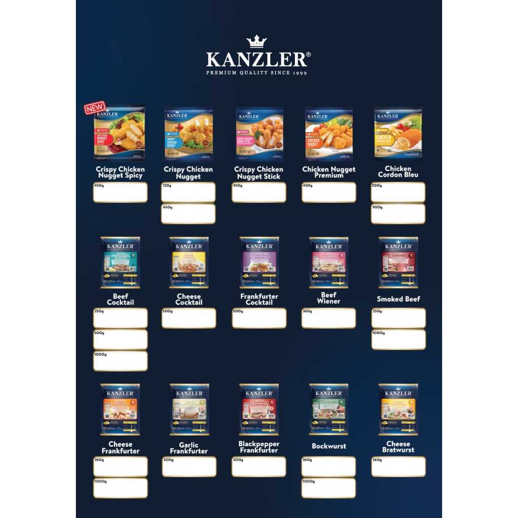 

KANZLER SOSIS, NUGGET, SMOKED BEEF