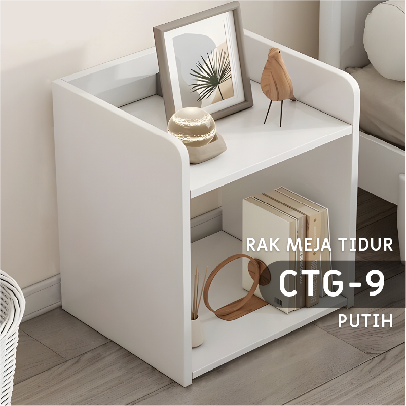 Meja Nakas Minimalis Serbaguna Bedside Table Kamar Tidur 50x50 Plastik Aesthetic