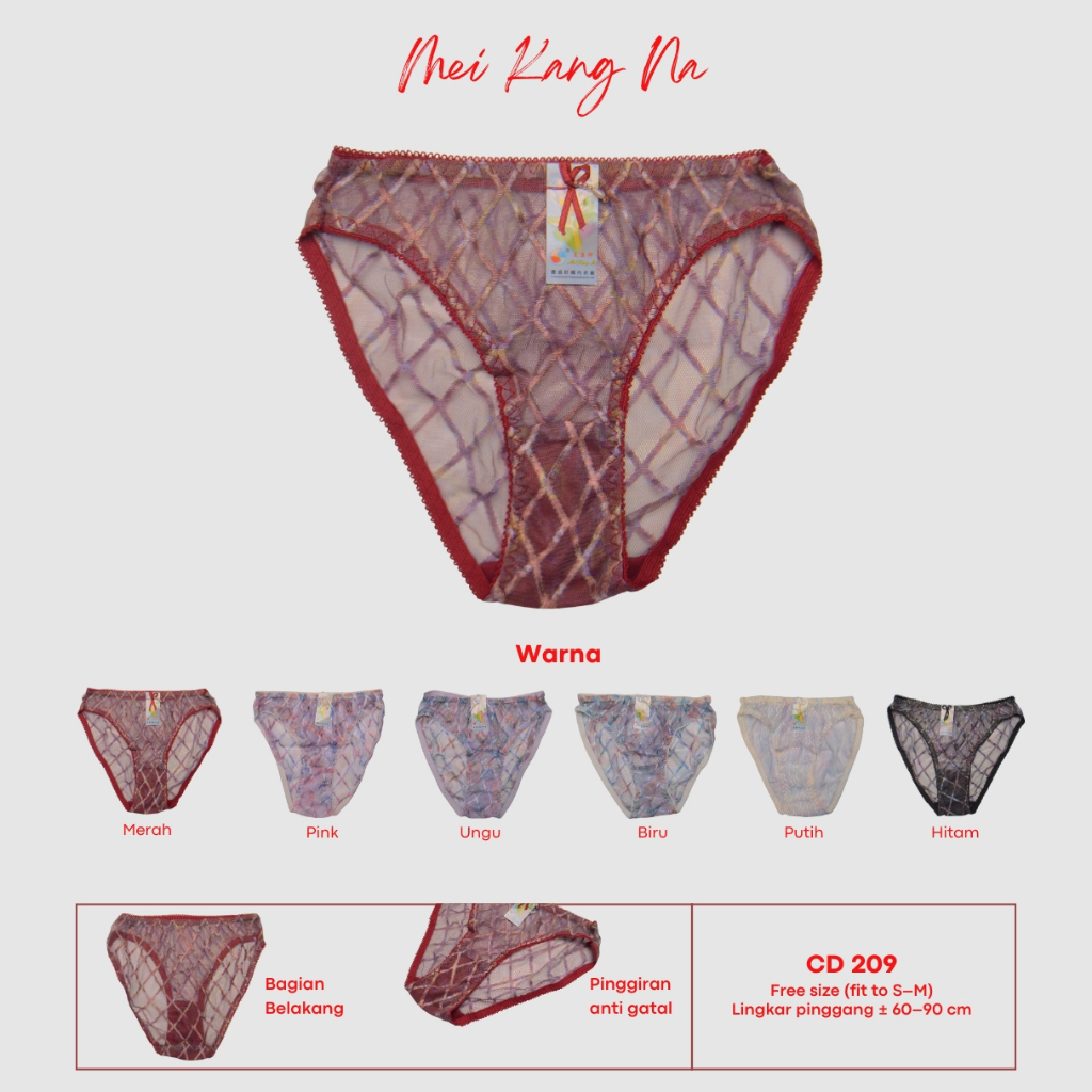 CD Wanita Transparan Motif Seksi – Free Size Nyaman & Nggak Gatal