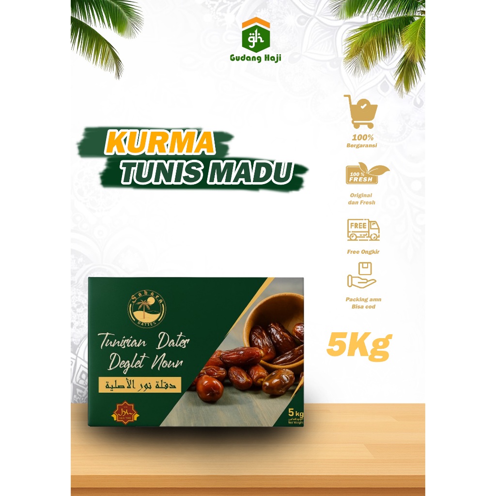 

Kurma Tunis Madu 5kg/Kurma Tunis Madu SAHARA Asli