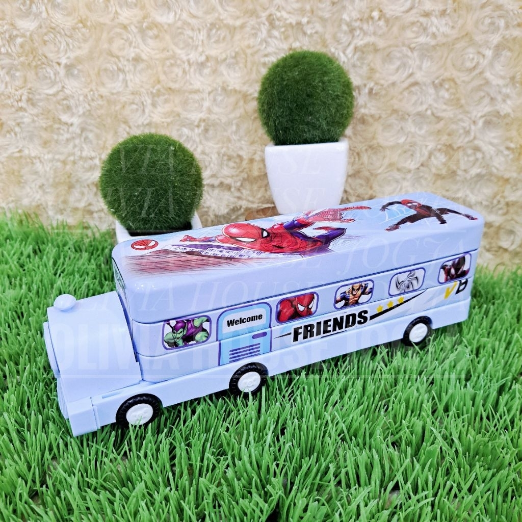 

Pencil Case Spiderman Kaleng LPY55-101 Tempat Pensil Spiderman Tingkat 2 Kotak Pensil Superhero Spiderman