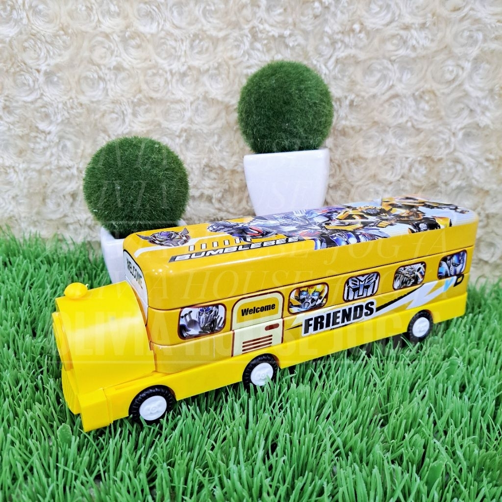 

Pencil Case Transformers Kuning Kaleng LPY55-101 Tempat Pensil Transformers Bumblebee Tingkat 2 Kotak Pensil Transformers Kuning