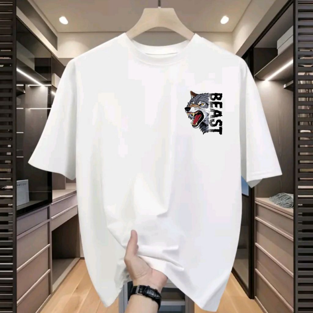 (13) kaos pria dewasa distro baju oblong tangan pendek warna putih