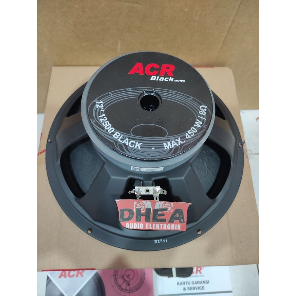 Speaker Component ACR 12500 BLACK series Original 12 inchi woofer 450 Watt Coil 1.9 in Woofer 12in A