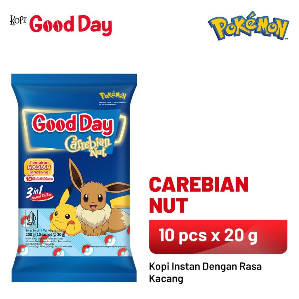 

[oddsolshop] pekanbaru/Good day Carebian Nut 3in1 Instant Coffee 10 PCS 20GR Kopi Instan Rasa Kacang