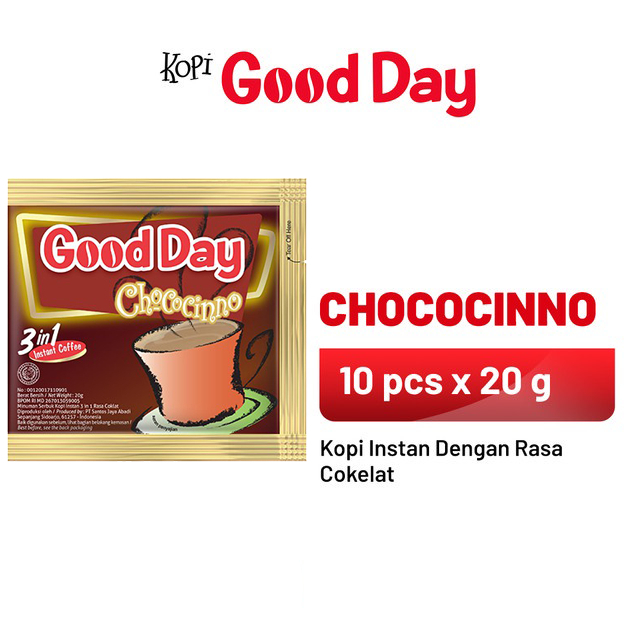 

[oddsolshop] pekanbaru/Good day Chococinno 3in1 Instant Coffee 10 PCS 20GR Kopi Instan Rasa Cokelat
