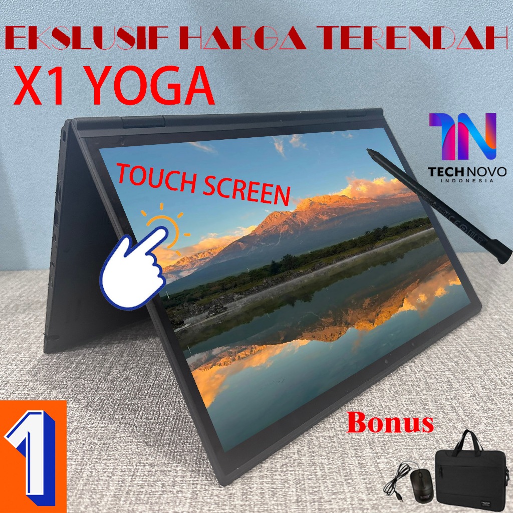 Lenovo Thinkpad X1 Yoga Core i5 8gb RAM 512gb SSD touchscreen 14inch Peningkatan baru laptop Second 