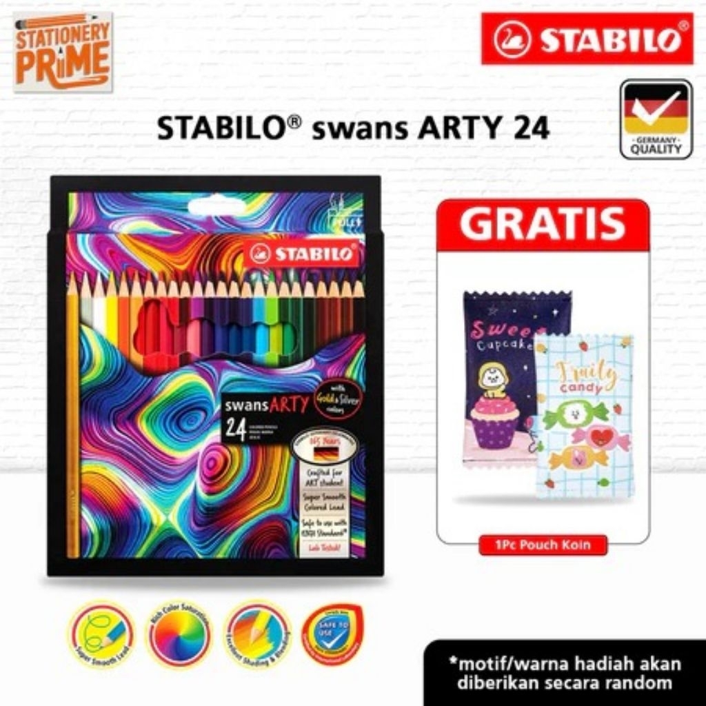

STABILO swans ARTY Colored Pencils / Pensil Warna Set Lengkap Alat Tulis Stationery Panjang Isi 24/36/48